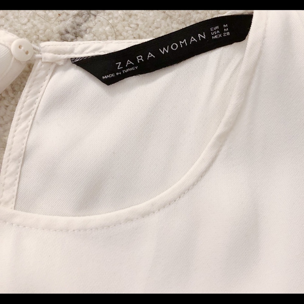Zara White Tie Blouse - Picture 5 of 5